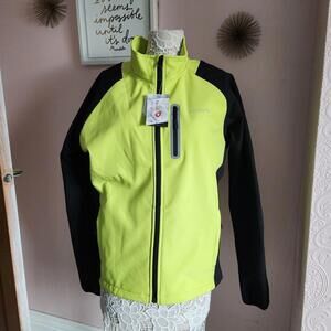NWT BALEAF Yellow black windproof zip softshell cycling running jacket L